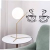 KONTONTY Sticker Wall Decals 5 Pack Cup Stickers 31x19cm Black