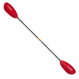 AQUA BOUND Manta Ray Hybrid 2-Piece Posi-Lok Kayak Paddle - Carbon Shaft, Fiberglass-Reinforced Nylon Blades with Dihedral Design, Adjustable Offset, High-Angle Performance (Sunset Red, 230 cm)