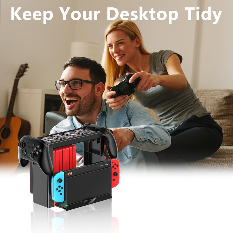 Switch Games Organizer Station for Switch 2/Switch/Switch OLED, Switch Stand