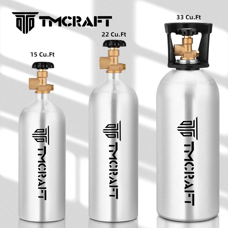 TMCRAFT 15 Cu.Ft Nitrogen Cylinder, High-Strength Aluminum Alloy Inert Gas