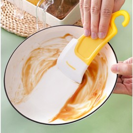 Holy Feather Silicone Pan Scraper Dish Cleaning Spatula Pan and Bowl Scraper Set Bowl Scraper Dish Scraper Non Stick Kitchen Scraper Pan Rubber Cleaning Spatula Pot Cleaning Tool Set of 5