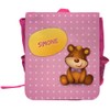 Eurofoto Girls Simone Name Backpack with Beautiful Bear Design, pink