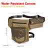 Le'aokuu Men‘s Canvas And Genuine Leather Waterproof Waist Pack Crossbody