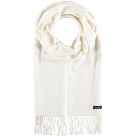 FRAAS Cashmink® scarf for men and women, softer than cashmere, 35 x 200 cm, made in Germany, perfect for winter, scarf with fringes in plain colours. - Natural White