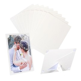 HOTUO 4x6 Paper Frames Set of 10, Off-white Cardboard Picture Frame with Easel, DIY Photo Crafts.