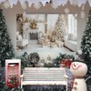 IAFQWDS White Christmas Backdrop Background Party Decoration, Gold and White