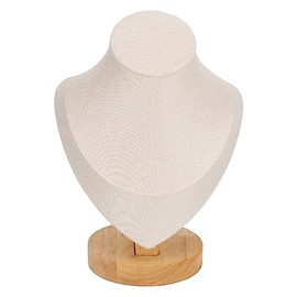 Soporte de exhibición de joyería, baúl de cuero sintético con franela, caballete para collar, soporte de busto para collar de cadena para tiendas mino