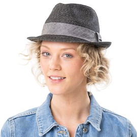 Stetson Rowlett Toyo Trilby, Sun Hat, Beach Hat, Summer Hat, Straw Hat, Men's Fedora with Grosgrain Ribbon, Spring, Summer - M (56-57 cm)