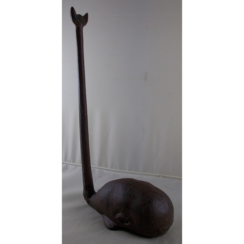 Rustic Brown Cast Iron High Whale Tail Paper Towel Holder