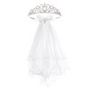 Merroyal First Communion Veil and Tiara Set, 24 inch White