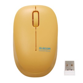 Elecom M-BL20DBSKYL Wireless Mouse, Quiet, Antibacterial, 3 Buttons, Small, for Kids, Online Learning, Gigas-School, 2.4GHz, BlueLED, Yellow