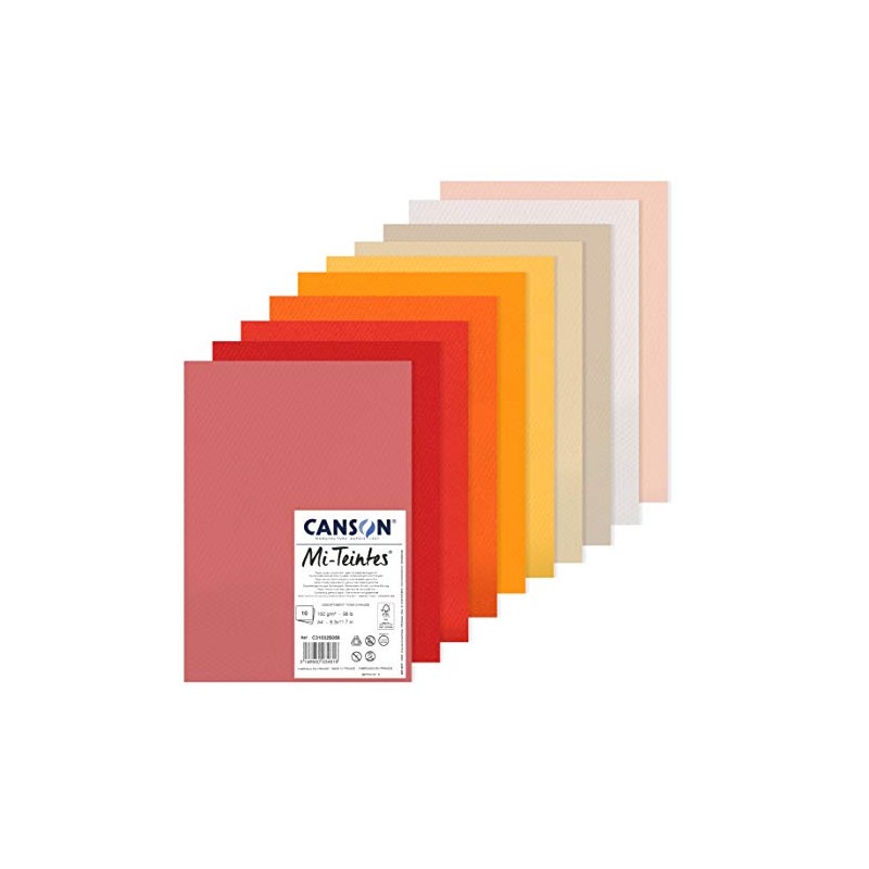 Canson Mi-Teintes Coloured Drawing Paper, Double-Sided: Honeycomb Structure and Fine