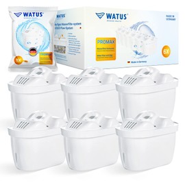 Watus Water Filter Cartridges, for Brita Maxtra and Maxtra, for Replacement Britta Filter Cartridges, Made in Germany, Pack of 6