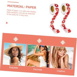 ERINGOGO Pegatinas Corporales Autoadhesivas Estilo Veraniego para Bronceador, 2 Rollos de Papel Rojo, Pueden Adherirse al Cuerpo por Largo, Ideales para Decorar Calendarios y Diarios