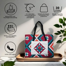 Inqzen Picnic Blanket, Handbag/Picnic Mat 2-in-1, Waterproof & Machine Washable, Beach Blanket, Camping Blanket, Lightweight, Foldable Beach Mat, Beach Holiday (100 x 150 cm, Bordeaux Red)