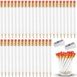320 Pieces Golf Pencils Half Pencils Bulk with Eraser HB Small White Pencil with 2 Pencil Sharpeners for School Office Writing Bridal Wedding