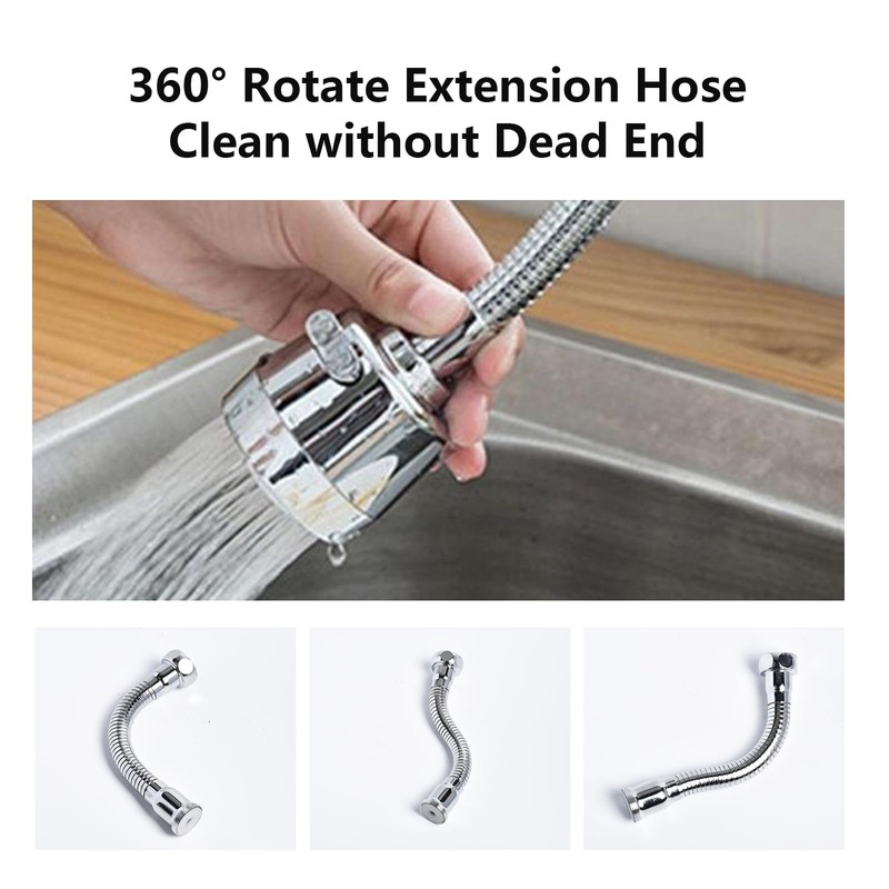 1 x Tap Extension, Tap Hose, Flexible Water-Saving, Extension Aerator