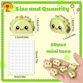 GGSTDDUP 50pcs Emotional Taco Bulk, Mini Resin Tacos Decor