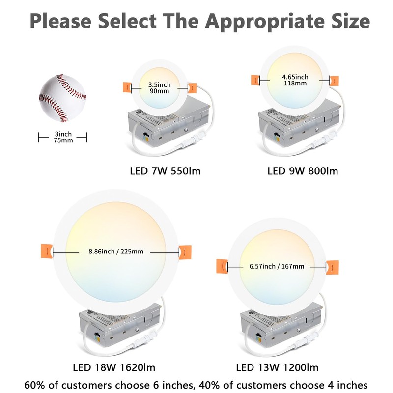 LVWIT 12 Pack LED Recessed Lighting 6 Inch with Junction