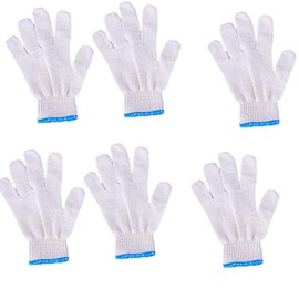 QIKEJI Military Craft House Children's Cotton Gloves, 3 Pairs, 13 Gauge Thin, Fine Knitting, Nobbi Fit Material, Reproduced, For Potato Digging, Camping, DIY, For Infants & Children, Comes with Spares