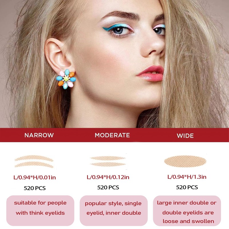 TIEHOARO Eyelid Tape Invisible and Waterproof Eyelid Lifter Strips, 3