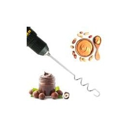 Peanut Butter Stirrer Stainless Steel,Peanut Butter Mixer Hand Crank, Peanut Butter Stirrer Tool with Lid,Peanut Butter Stirrer Drill Attachment,Peanut Butter Mixer Tool (11.81)