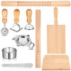 simarro 10Pcs Pasta Making Tool Set, Wooden Threaded Rolling Pin
