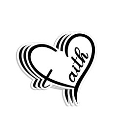 (3Pcs) Faith Sticker Inspirational Quotes Motivational Sayings Christian Jesus Bible Verse Heartshape Vinyl Decal for Tumbler Laptop Kindle Water Bottles Book Phone - Size 3x2.8