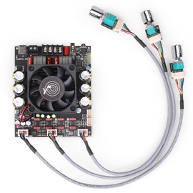 ZK-3002T 300W+300W Bluetooth Digital Amplifier Board TPA3255 Chip 2.0 Channel with Treble and Bass Adjustment (ZK-3002T External Potentiometer)