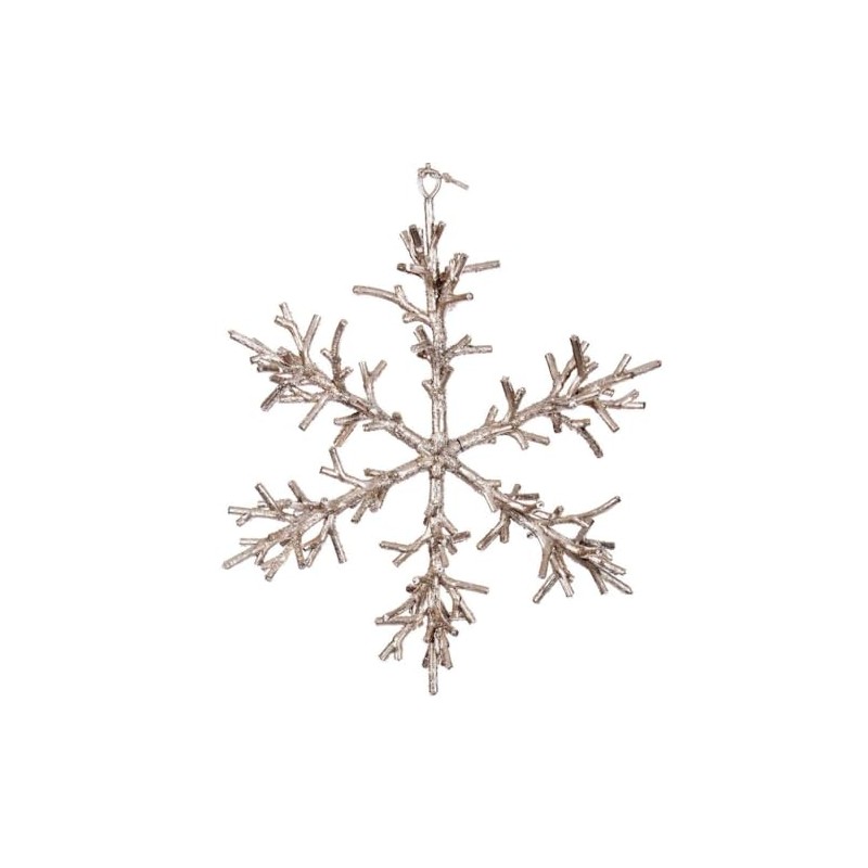 Vickerman 742518-9" Champagne Twig Snowflake Christmas Tree Ornament (3 Pack)