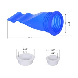 HLZC Drain Backflow Preventer, One Way Valve, Adjustable Silicone Sink Floor Drain Trap for Pipes Tubes in Toilet Bathroom Kitchen (Blue-10)