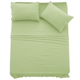 LUX Décor Queen Sheet Set - 4 Piece Ultra-Soft Microfiber Bed Sheets with Flat Sheet, 16 Inches Deep Pocket Fitted Sheet & Pillowcases, Cooling & Breathable, Hotel Luxury, Oeko-TEX - Green