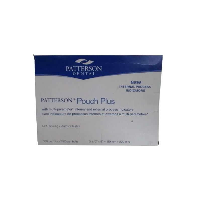 Patterson Dental Sterilization Pouch Plus 3 1/2"x9" Self-Sealing & Indicators