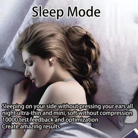 Costnzo Sleep Earbuds, Innovative Sleep Mode, Noise Cancelling Headphones, Comfortable Side Sleeping, Not in The Ear, Long-Term Use Without Itching or Pain (Light Pink)