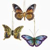 Glittered Butterfly Ornaments, 3 Assorted