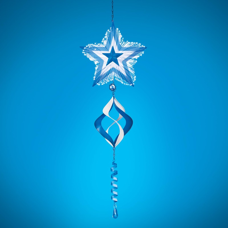 Collections Etc Solar Powered Fiber Optic Star Wind Spinner