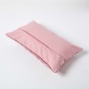 HOMESCAPES Blush Pink Rectangular Crushed Velvet Cushion Cover with Embroidered