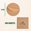Zenlogy 12 Inch Parchment Paper Rounds (100 Sheets) - Unbleached,
