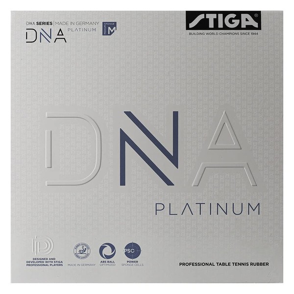 STIGA Revêtement de Tennis de Table DNA Platinum M, 2.1, avec Une adhérence supérieure et Une Rotation optimisée, Noir