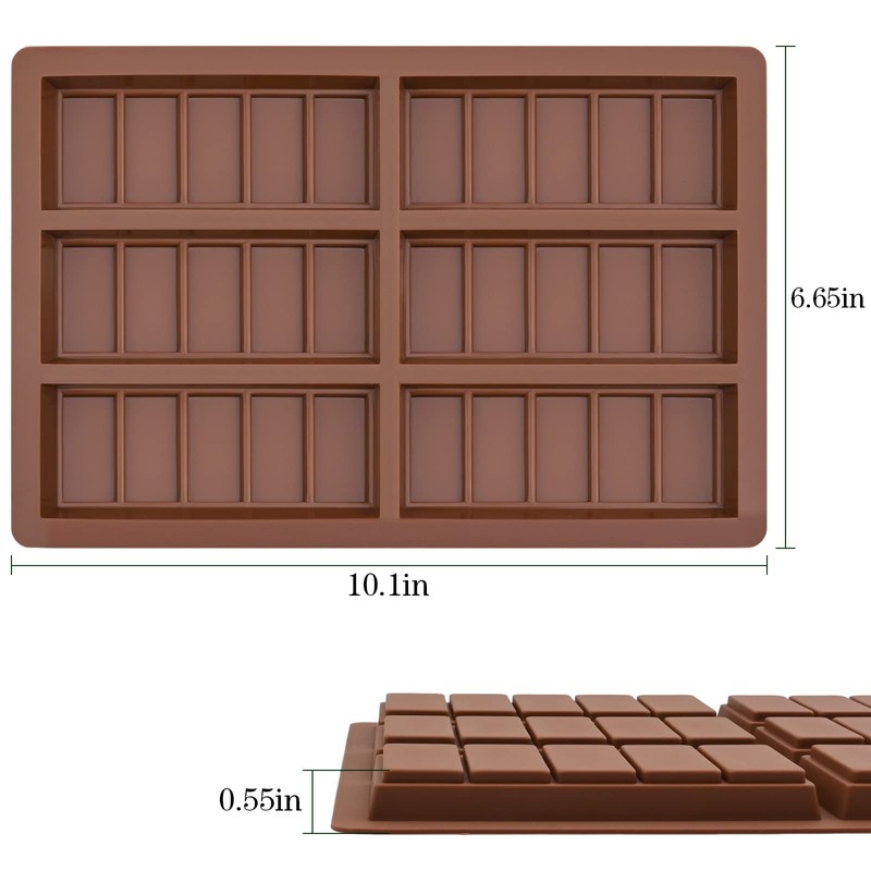 Wax Melt Molds Silicone,Rectangle Silicone Wax Melt Chocolate Bar Mold