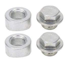 1 Pair Oxygen Sensor Weld Bung M18 X 1.5mm Notched Style Mounting Bung with Zinc Plated Plug for Car