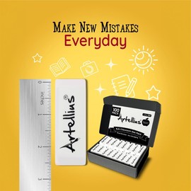 Artellius Erasers - 100-Pack, White, Latex-Free Rubber Blocks - Bulk White Erasers for School, Classroom & Kids - Smudge-Free Erasing for Drawing, Art, Office, Teacher & School Supplies