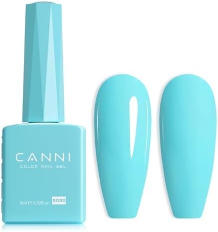 CANNI Esmalte De Uñas De Gel Azul Pastel, 1Pcs Esmalte De Gel Azul Claro Azul Bebé Color Oscuro Esmalte De Uñas Gel Alto Brillo Soak Off U V Gel Nail