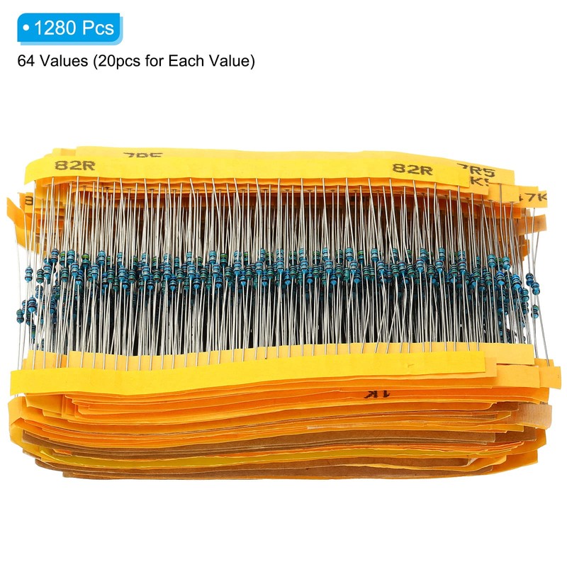 PATIKIL 1280 Pieces Metal Foil Resistance Assortment Kit 1 Ohm