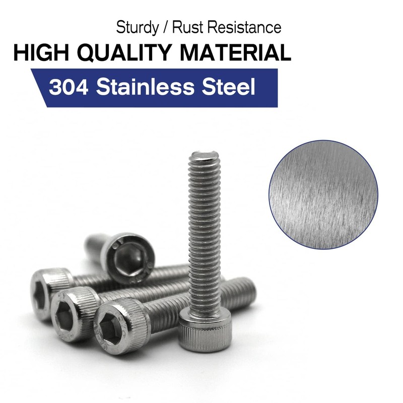 Generic 1280pcs M3 Screws Metric Stainless Steel 304 Hex Socket