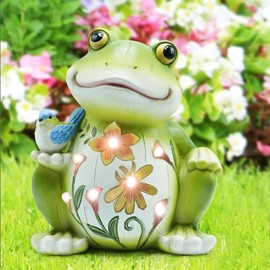 indomon Solar Outdoor Frog Statue Lighting, Waterproof Frog Statue Light,Outdoor Lighting, Decorations for Patio,Yard,Lawn, Porch, Ornament
