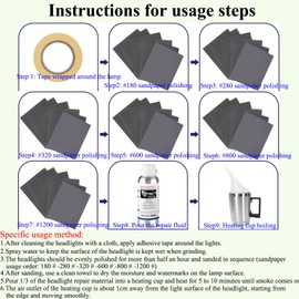 Car Headlight Restoration Kit, Auto Headlight Lens Polish Repair Kit Atomizing Cup Headlight Vapor Renovation Tool with 200ml Liquid for Repair of Scratch,Yellowed, Haze, Oxidized, Cracked Headlights