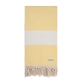 Turkish Beach Towels - Beach Towels for Adults Extra Large 100x180cm - Turkish Hammam Peshtemal Towel - Super Absorbent Quick Dry Lightweight, Compact Towels for Travel Swimming Bath Gym (Yellow, 1)