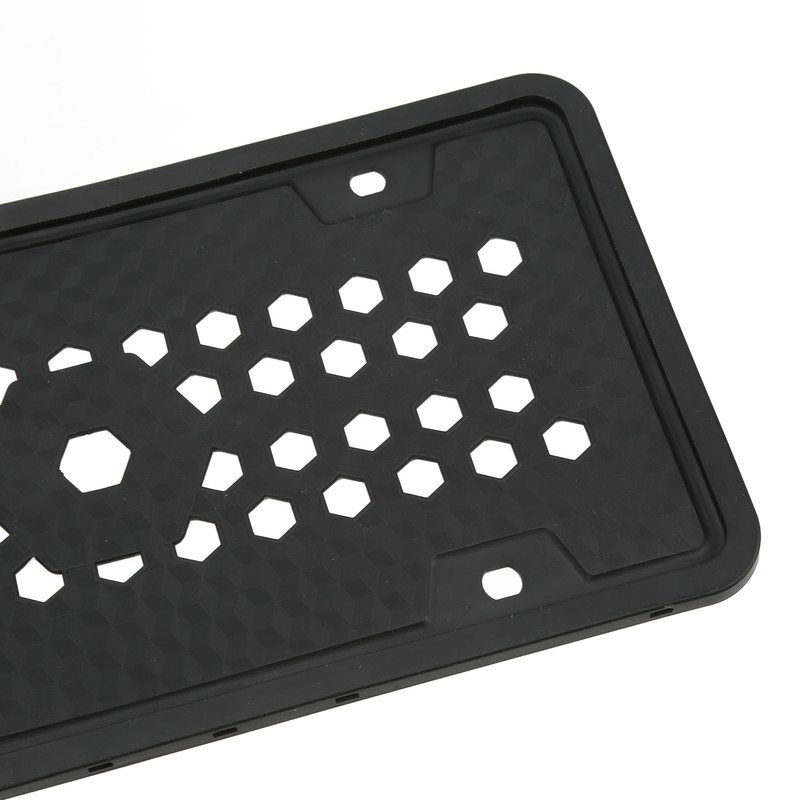 2PCS License Plate Protector Silicone Frame Soft Flexible Black 305x155mm