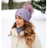 Compagno Winter Hat Knitted Hat Women's Bobble Hat Fleece Lining